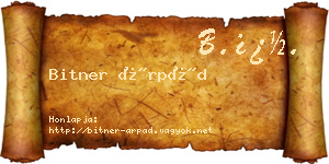 Bitner Árpád névjegykártya