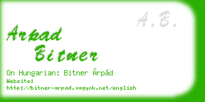 arpad bitner business card