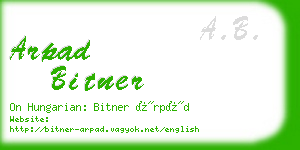 arpad bitner business card